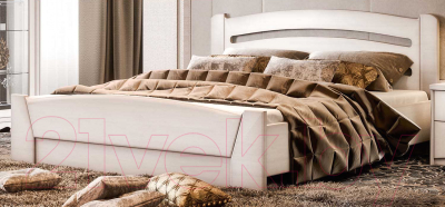 Двуспальная кровать Мебель-КМК 1600 Вагнер КМК 0800.1 (дуб молочный)