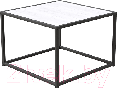Журнальный столик Millwood Art-3 Л 65x65x49 (дуб белый Craft/металл черный)