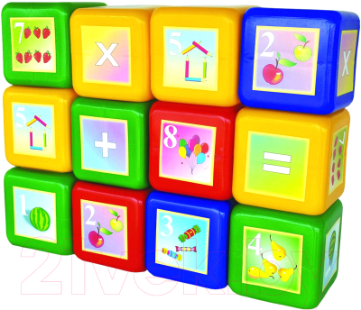 Развивающая игрушка Юг-пласт Кубики. Математика / 6007