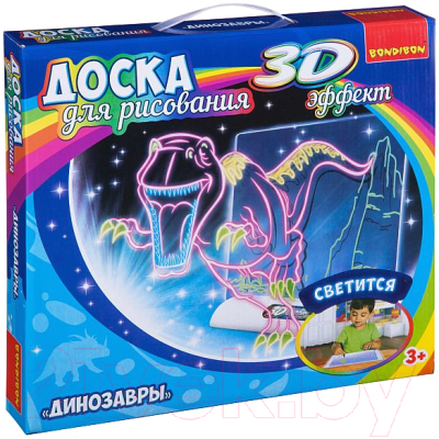 Набор для творчества Bondibon Доска для рисования с 3D. Динозавры / ВВ3114