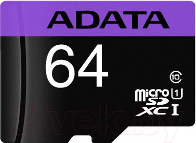 Карта памяти A-data Premier microSDXC UHS-I (Class 10) 64GB (AUSDX64GUICL10-RM3BK)