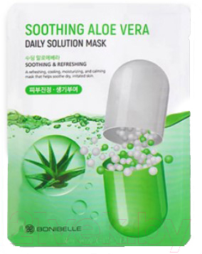 

Маска для лица тканевая Bonibelle, Aloe Vera Daily Solution успокаивающая и увлажняющая
