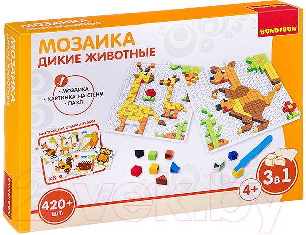 Развивающая игрушка Bondibon Мозаика. Дикие животные / ВВ3032