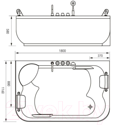 Купить Ванна акриловая Gemy G9085 K L 180x116 в Минске