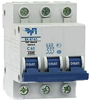 

Выключатель автоматический ETP, BA 47-63 3P 6A (B)