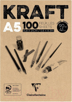 Набор бумаги для рисования Clairefontaine Kraft / 96544C