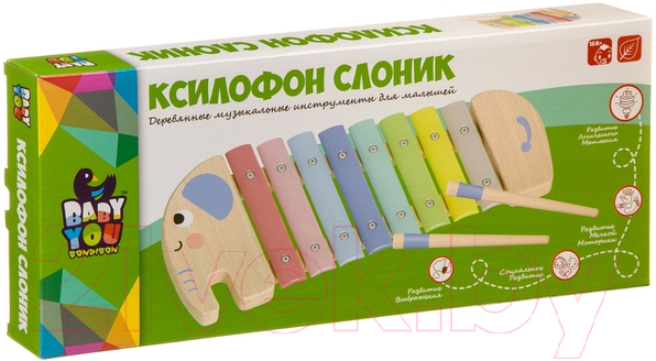 Музыкальная игрушка Bondibon Ксилофон Слоник / ВВ4014