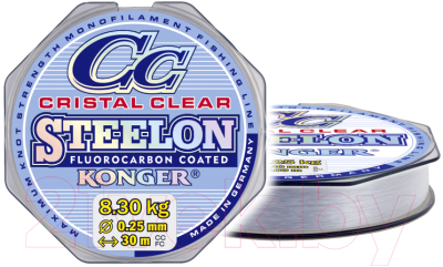 Леска монофильная Konger Steelon Crictal Clear Fluorocarbon 0.12мм 30м / 239030012