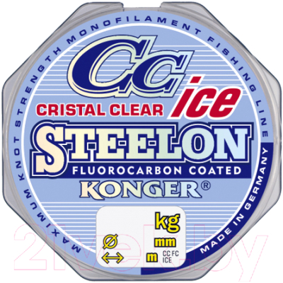 Леска монофильная Konger Steelon Crictal Clear Fluorocarbon Ice 0.18мм 50м / 239050018