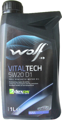 Моторное масло WOLF VitalTech 5W20 D1 / 16114/1 (1л)