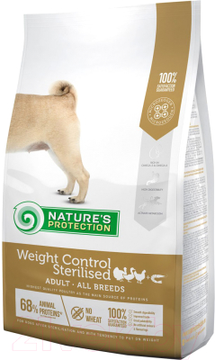 Сухой корм для собак Nature's Protection Weight Control Sterilised With Krill / NPS45661 (12кг)