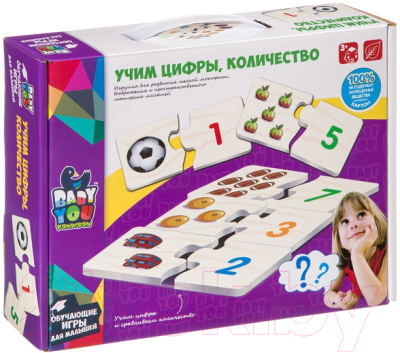 

Развивающая игра Bondibon, Учим цифры, количество / ВВ2826