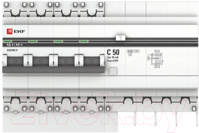 Дифференциальный автомат EKF АД-4 50А/30мА / DA4-50-30