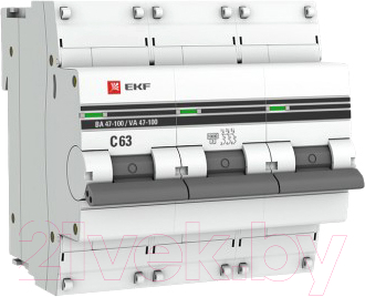 Выключатель автоматический EKF PROxima ВА 47-100 3P 63A (C) 10kA / mcb47100-3-63C-pro