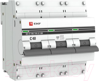 Выключатель автоматический EKF P ROxima ВА 47-100 3P 40A (C) 10kA / mcb47100-3-40C-pro