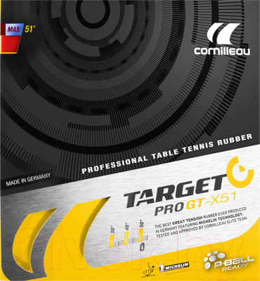 

Накладка для ракетки настольного тенниса Cornilleau, Target Pro GT X51 2.0 / 615105