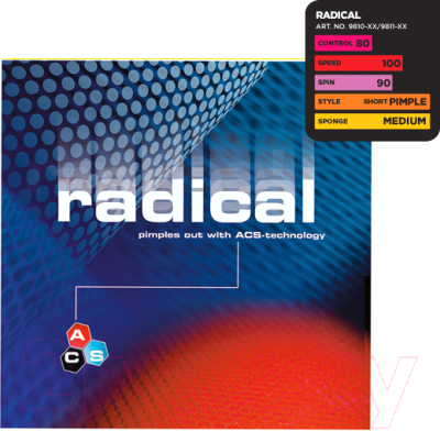 

Накладка для ракетки настольного тенниса STIGA, Radical / 9811-22