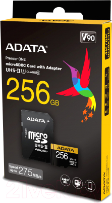 Карта памяти A-data microSDXC UHS-II 256GB + адаптер (AUSDX256GUII3CL10-CA)