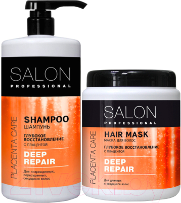 Набор косметики для волос Salon Professional Глубокое восстановление шампунь 1л+маска 1л