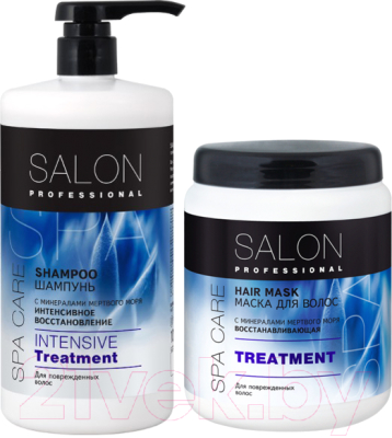 Набор косметики для волос Salon Professional Spa Care интенсивное восстановление шампунь 1л+маска 1л