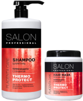 Набор косметики для волос Salon Professional Термозащита с плацентой шампуннь 1л+маска 1л - 
