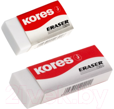 Набор ластиков Kores KE20 / 40211 (2шт, белый)