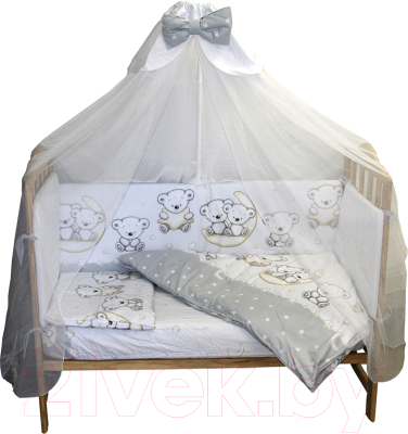 Комплект постельный для малышей Баю-Бай Ми-ми Мишки / К70-ММ5 (серый)