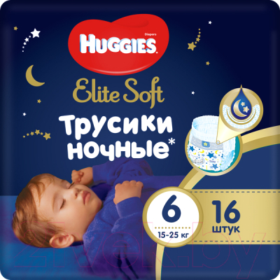 

Подгузники-трусики детские Huggies, Elite Soft Overnites 6