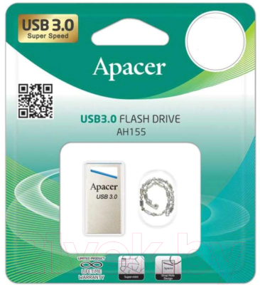 Usb flash накопитель Apacer AH155 Silver/Blue 16GB (AP16GAH155U-1)