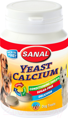 Лакомство для собак Sanal Yeast Calcium / 2016SD (75г)