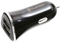 

Зарядное устройство автомобильное Platinet, PLCR2B 2xUSB+microUSB cable