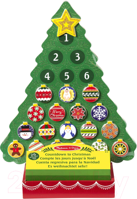 

Развивающий игровой набор Melissa & Doug, Считайте дни до праздника. Деревянная новогодняя елка / 13571