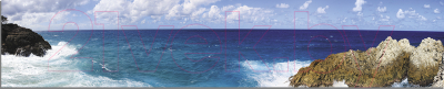 Скиналь Оптион Морской берег. Лазурные волны 3 (стекло, 2800x600x3)