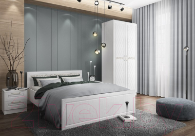 Комплект мебели для спальни ДСВ Diamante 10 1.4 (белый)