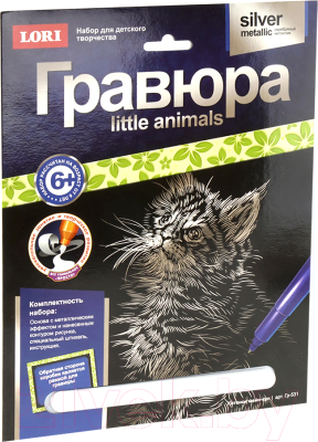 

Набор для творчества Lori, Гравюра Animals Little Котенок мейн-кун / Гр-531