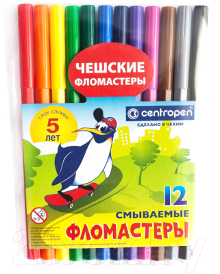 Фломастеры Centropen Пингвины / 7790 1286 (12шт)