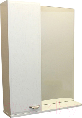 Шкаф с зеркалом для ванной СанитаМебель Лотос 101.600 (левый)
