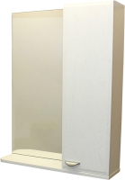 Шкаф с зеркалом для ванной СанитаМебель Лотос 101.600 (правый) - 