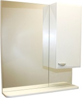 Шкаф с зеркалом для ванной СанитаМебель Лотос 101.700 (правый) - 