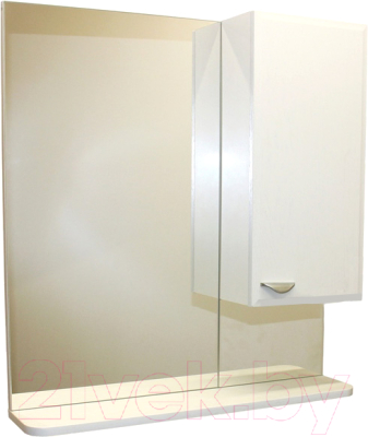 Шкаф с зеркалом для ванной СанитаМебель Лотос 101.700 (правый)