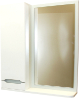 Шкаф с зеркалом для ванной СанитаМебель Сизаль 14.600 (левый) - 