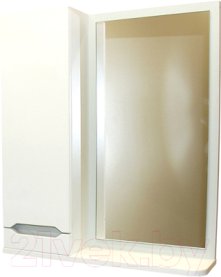 Шкаф с зеркалом для ванной СанитаМебель Сизаль 14.600 (левый)
