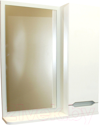 Шкаф с зеркалом для ванной СанитаМебель Сизаль 14.600 (правый)