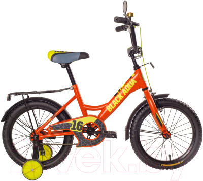 Детский велосипед Black Aqua Fishka 18 KG1827 со светящимися колесами (оранжевый неон)