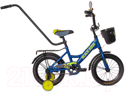 Детский велосипед с ручкой Black Aqua Aqua Fishka 12 KG1227 со светящимися колесами (синий)