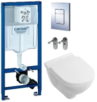

Унитаз подвесной с инсталляцией Villeroy & Boch, O.Novo 5660-H1-01 + 38772001
