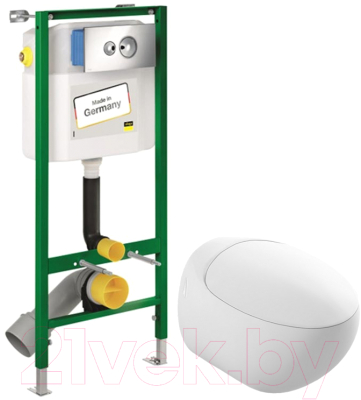 

Унитаз подвесной с инсталляцией Sanita Luxe, Ringo RNGSLWH0104 + 713386