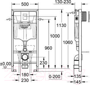 Унитаз подвесной с инсталляцией Villeroy & Boch Subway 6600-10-01 + 9M55 S101 + 38775001