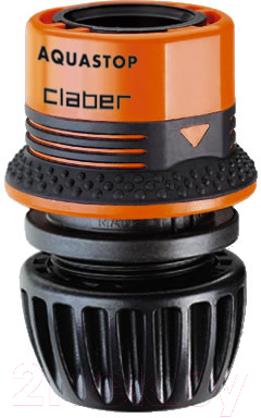Соединитель для шланга Claber Aquastop Ergogrip 1/2"-5/8"-3/4" / 8549 (блистер)