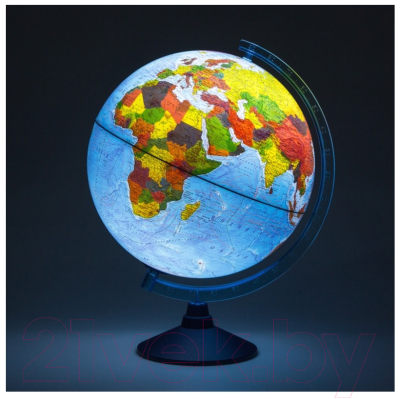 Глобус Глобусный мир Физико-политический с подсветкой на круглой подставке / 13200264 (32см)